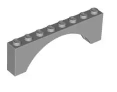 LEGO Steine 3308 Bogenstein 1x8x2, hellgrau