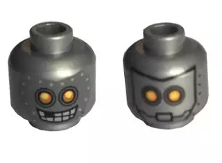 LEGO Minifiguren Zubehör 3626cpb1502 Minifiguren-Dual-Kopf, mattsilber