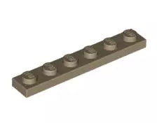 LEGO Platten 3666 Platte 1x6, dunkelbeige