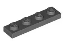 LEGO Platten 3710 Platte 1x4, dunkelgrau