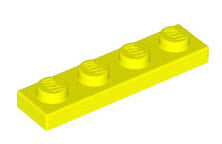 LEGO Platten 3710 Platte 1x4, neongelb