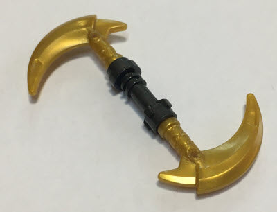 LEGO Waffen 37341c01 Doppelmondklinge, perlgold/perldunkegrau