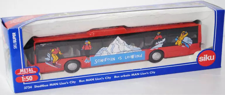 SIKU Austria 1:50 3734 Stadtbus MAN -Schifoan is Leiwand-