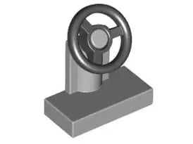 LEGO Fahrzeuge 3829c01Lenksäule 1x2 mit Lenkrad, hellgrau/schwarz