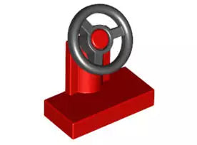 LEGO Fahrzeuge 3829c01Lenksäule 1x2 mit Lenkrad, rot/schwarz