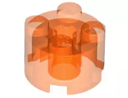 LEGO Steine 3941 Rundstein 2x2 mit Achsloch, transparent-neon orange