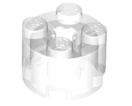 LEGO Steine 3941 Rundstein 2x2 mit Achsloch, transparent-klar