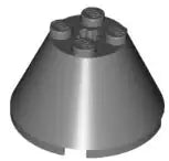 LEGO Schrägsteine 3943 Kegel mit Achsloch 4x4x2, dunkelgrau