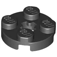 LEGO Platten 4032 Platte rund 2x2 mit Achsloch, schwarz