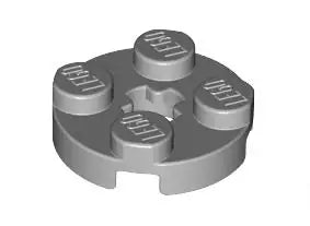 LEGO Platten 4032 Platte rund 2x2 mit Achsloch, hellgrau