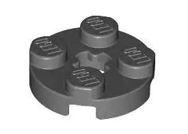 LEGO Platten 4032 Platte rund 2x2 mit Achsloch, dunkelgrau