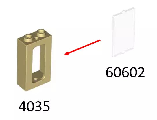 LEGO Türen und Fenster 4035 Fensterrahmen 1x2x3, beige