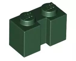 LEGO Sondersteine 4216 Stein 1x2 mit Nut, dunkelgrün