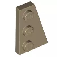 LEGO Sonderplatten 43722 Keilplatte 3x2 Rechts, dunkelbeige