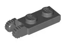 LEGO Gelenke 44302 Scharnierplatte 1x2 (2 Finger, rastend), dunkelgrau