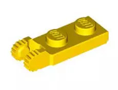 LEGO Gelenke 44302 Scharnierplatte 1x2 (2 Finger, rastend), gelb