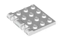 LEGO Gelenke 44570 Scharnierplatte 3x4 (2x2 Finger, rastend), weiß