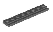 LEGO Sonderplatten 4510 Platte 1x8 mit Schiene, dunkelgrau