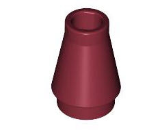 LEGO Schrägsteine 4589 Kegel 1x1 mit Noppe, dunkelrot
