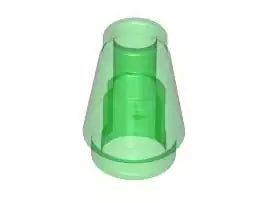LEGO Schrägsteine 4589 Kegel 1x1 mit Noppe, transparent-grün