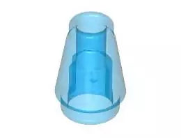 LEGO Schrägsteine 4589 Kegel 1x1 mit Noppe, transparent-dunkelblau