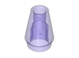 LEGO Schrägsteine 4589 Kegel 1x1 mit Noppe, transparent-purpur