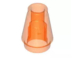 LEGO Schrägsteine 4589 Kegel 1x1 mit Noppe, transparent-neonorange