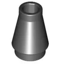 LEGO Schrägsteine 4589 Kegel 1x1 mit Noppe, schwarz