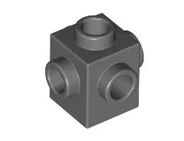 LEGO Sondersteine 4733 Stein 1x1 mit Noppen an 4 Seiten, dunkelgrau
