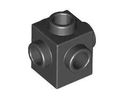 LEGO Sondersteine 4733 Stein 1x1 mit Noppen an 4 Seiten, schwarz
