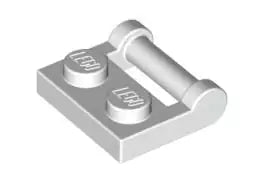 LEGO Gelenke 48336 Scharnierplatte 2x1 mit geschlossenem Griff (breit), weiß