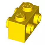 LEGO Sondersteine 52107 Stein 1x2 mit 2 Noppen an zwei Seiten, gelb