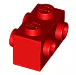 LEGO Sondersteine 52107 Stein 1x2 mit 2 Noppen an zwei Seiten, rot