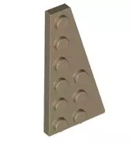 LEGO Sonderplatten 54383 Keilplatte 6x3 Rechts, dunkelbeige