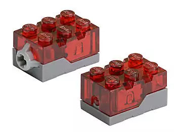 LEGO Elektrik 54930c01 Lichtstein 2x3x1 1/3, dunkelgrau/transparent-rot