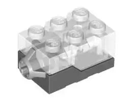LEGO Elektrik 54930c02 Lichtstein 2x3x1 1/3, dunkelgrau/transparent-klar
