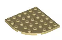 LEGO Sonderplatten 6003 Platte 6x6 mit abgerundetem Eck, beige