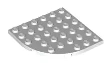 LEGO Sonderplatten 6003 Platte 6x6 mit abgerundetem Eck, weiß