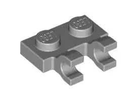 LEGO Sonderplatten 60470b Platte 1x2 mit 2 Clips (waagrecht), hellgrau