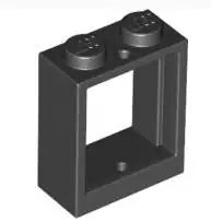 LEGO Türen und Fenster 60592 Fensterrahmen 1x2x2, schwarz