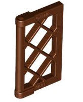 LEGO Türen und Fenster 60607 Fensterladen mit Gitter für Rahmen 1x4x3, rotbtraun