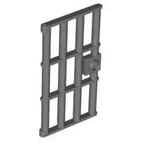 LEGO Türen und Fenster 60621 Gittertürflügel für Rahmen 1x4x6 und 2x4x6, perldunkelgrau