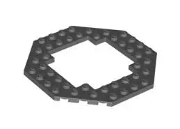 LEGO Sonderplatten 6063 Platte 10x10 achteckig mit Ausschnitt, dunkelgrau