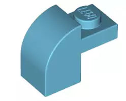 LEGO Sondersteine 6091 Bogenstein 2x1x1 1/3, mittel-azurblau