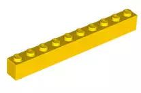 LEGO Steine 6111 Stein 1x10, gelb