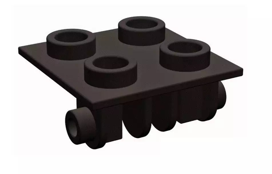 LEGO Gelenke 6134 Scharnierplatte 2x2 (dünn), schwarz