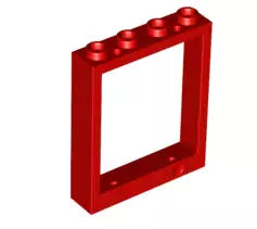 LEGO Türen und Fenster 6154 Fensterrahmen 1x4x4, rot