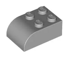 LEGO Schrägsteine 6215 Bogenstein 2x3 mit 4 Noppen, hellgrau