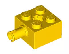 LEGO Sondersteine 6232 Stein 2x2 mit Pin und Achsloch, gelb