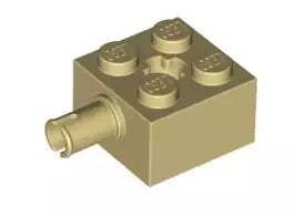 LEGO Sondersteine 6232 Stein 2x2 mit Pin und Achsloch, beige